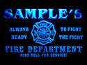 ADVPRO Name Personalized Custom Firefighter Fire Department Firemen Neon Sign st4-qy-tm - Blue