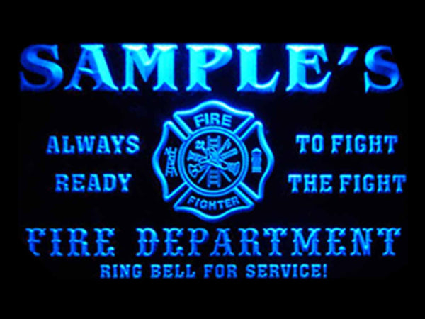 ADVPRO Name Personalized Custom Firefighter Fire Department Firemen Neon Sign st4-qy-tm - Blue