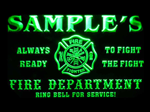 ADVPRO Name Personalized Custom Firefighter Fire Department Firemen Neon Sign st4-qy-tm - Green
