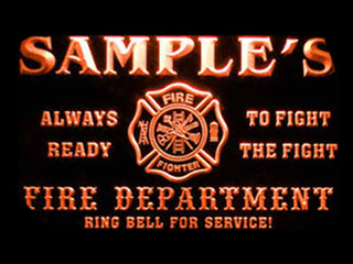 ADVPRO Name Personalized Custom Firefighter Fire Department Firemen Neon Sign st4-qy-tm - Orange