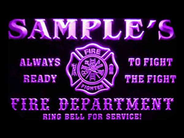 ADVPRO Name Personalized Custom Firefighter Fire Department Firemen Neon Sign st4-qy-tm - Purple