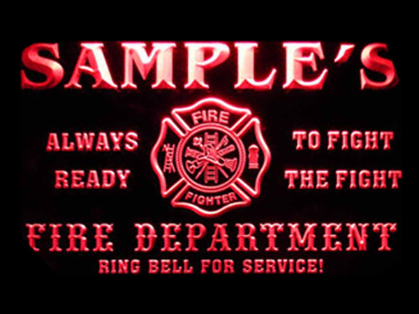 ADVPRO Name Personalized Custom Firefighter Fire Department Firemen Neon Sign st4-qy-tm - Red
