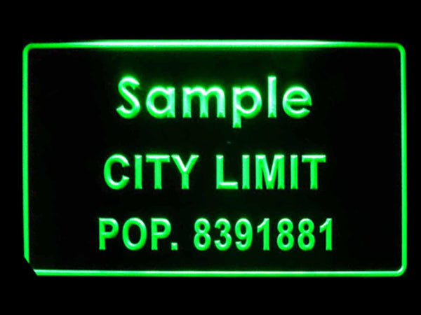ADVPRO Personalized Custom City Limit Name with Population Decor Neon Sign st4-t-tm - Green