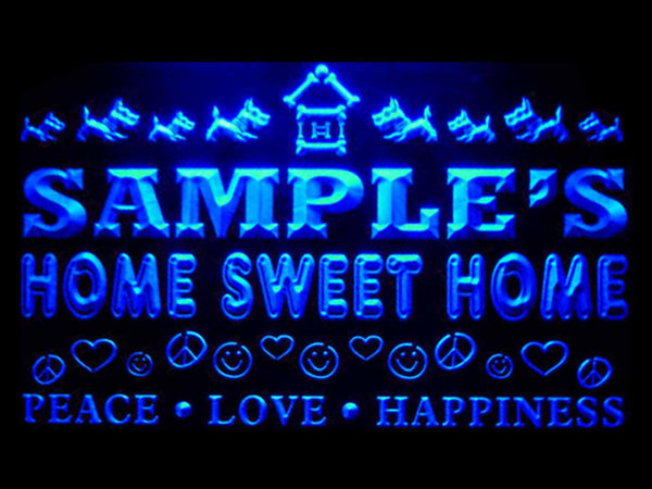 ADVPRO Name Personalized Custom Home Sweet Home Scottie Peace Love Neon Sign st4-ta-tm - Blue