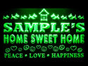 ADVPRO Name Personalized Custom Home Sweet Home Scottie Peace Love Neon Sign st4-ta-tm - Green