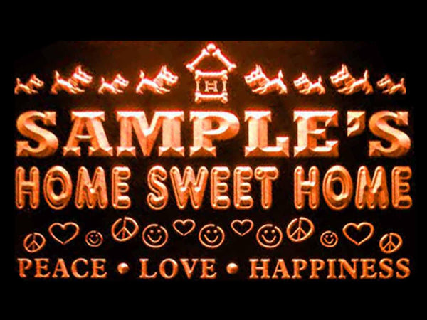 ADVPRO Name Personalized Custom Home Sweet Home Scottie Peace Love Neon Sign st4-ta-tm - Orange
