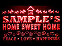 ADVPRO Name Personalized Custom Home Sweet Home Scottie Peace Love Neon Sign st4-ta-tm - Red