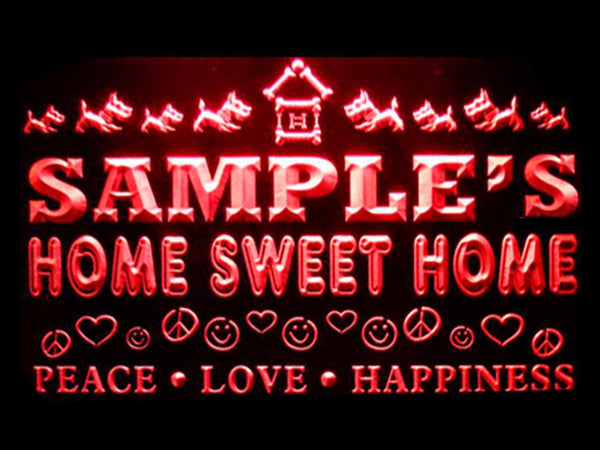 ADVPRO Name Personalized Custom Home Sweet Home Scottie Peace Love Neon Sign st4-ta-tm - Red