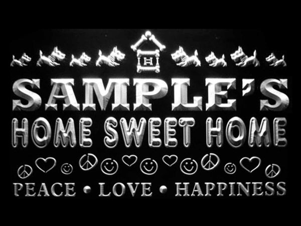 ADVPRO Name Personalized Custom Home Sweet Home Scottie Peace Love Neon Sign st4-ta-tm - White