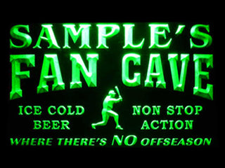 ADVPRO Name Personalized Custom Baseball Fan Cave Man Room Bar Beer Neon Sign st4-tc-tm - Green