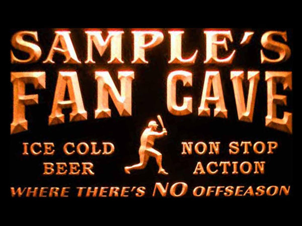 ADVPRO Name Personalized Custom Baseball Fan Cave Man Room Bar Beer Neon Sign st4-tc-tm - Orange