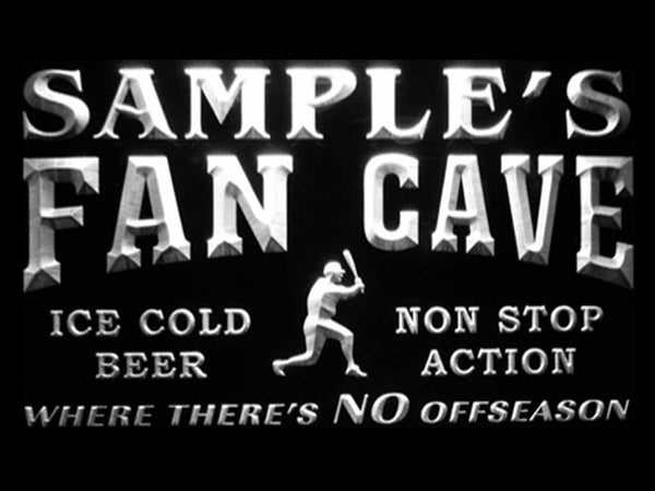 ADVPRO Name Personalized Custom Baseball Fan Cave Man Room Bar Beer Neon Sign st4-tc-tm - White