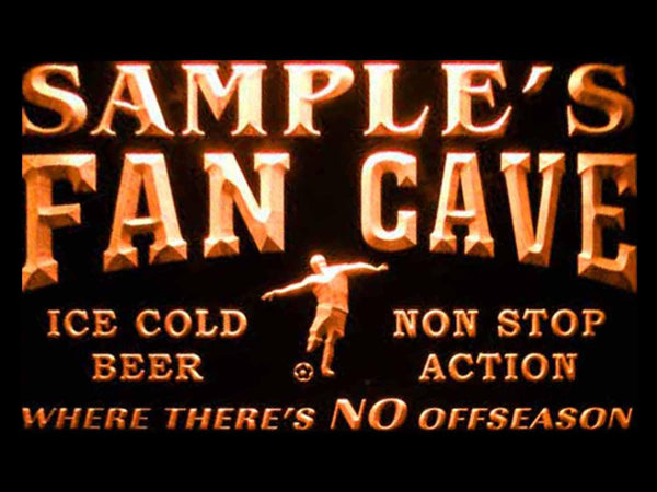 ADVPRO Name Personalized Custom Bar Soccer Football Fan Cave Man Beer Neon Sign st4-th-tm - Orange