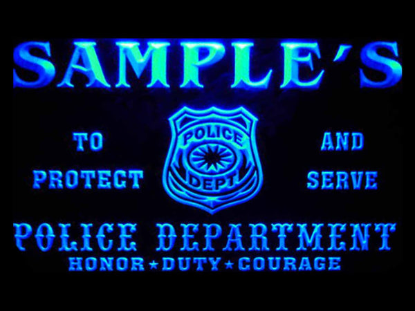 ADVPRO Name Personalized Custom Police Station Badge Bar Beer Neon Sign st4-tk-tm - Blue