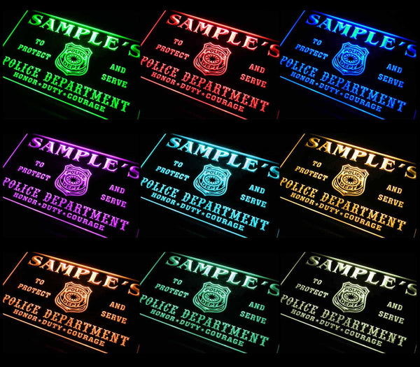 ADVPRO Name Personalized Custom Police Station Badge Bar Beer Neon Sign st4-tk-tm - Multicolor