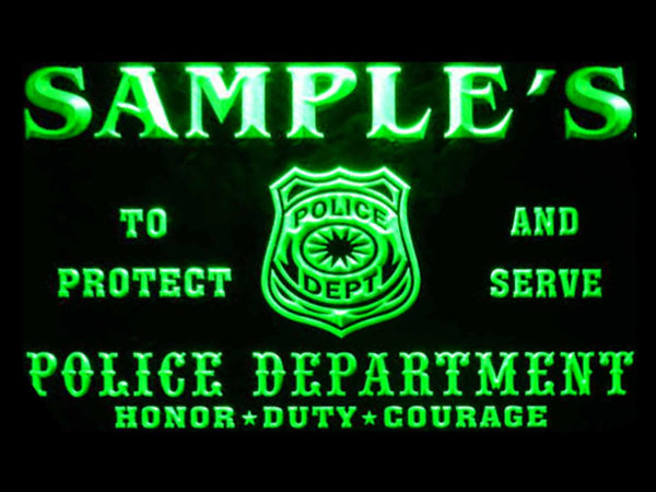 ADVPRO Name Personalized Custom Police Station Badge Bar Beer Neon Sign st4-tk-tm - Green