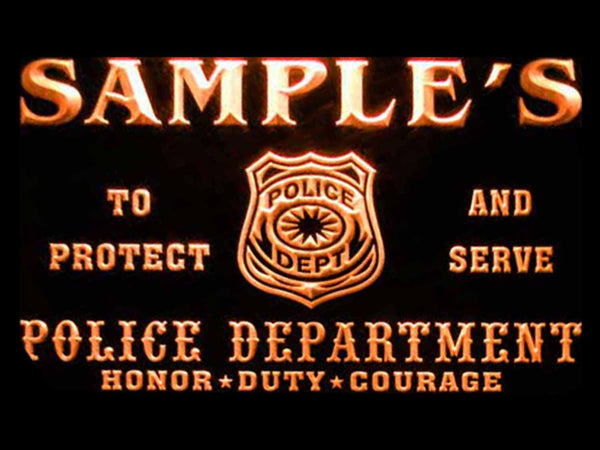 ADVPRO Name Personalized Custom Police Station Badge Bar Beer Neon Sign st4-tk-tm - Orange