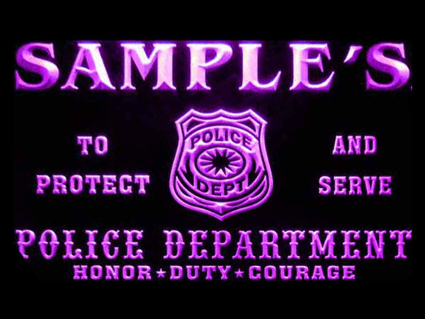 ADVPRO Name Personalized Custom Police Station Badge Bar Beer Neon Sign st4-tk-tm - Purple