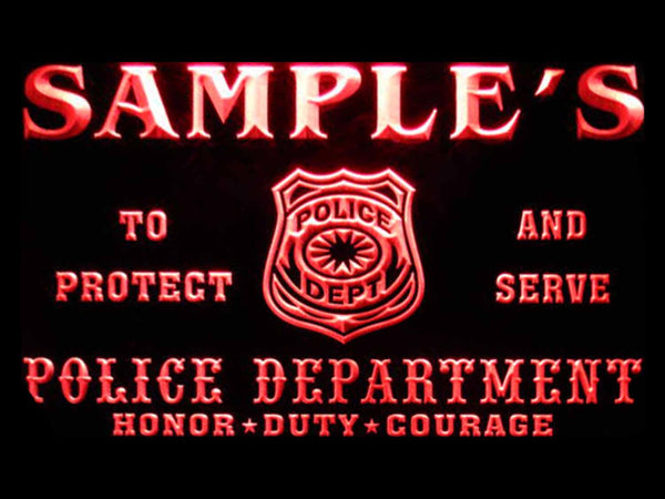 ADVPRO Name Personalized Custom Police Station Badge Bar Beer Neon Sign st4-tk-tm - Red