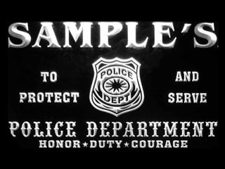 ADVPRO Name Personalized Custom Police Station Badge Bar Beer Neon Sign st4-tk-tm - White