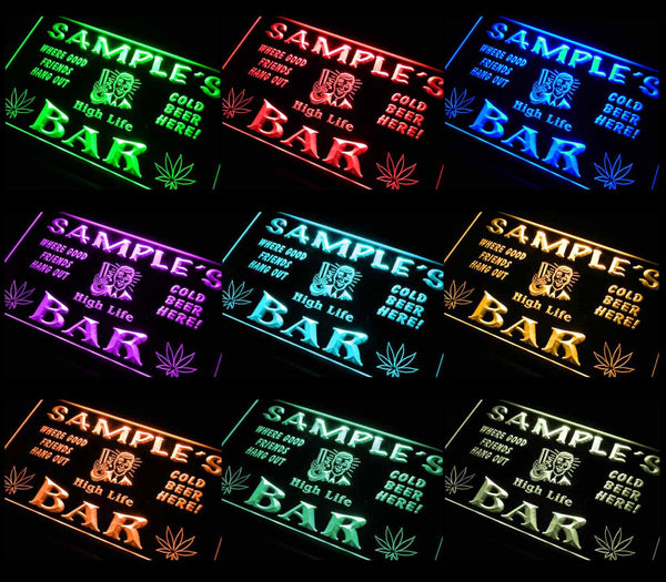ADVPRO Name Personalized Custom Marijuana High Life Bar Beer Neon Sign st4-tp-tm - Multicolor