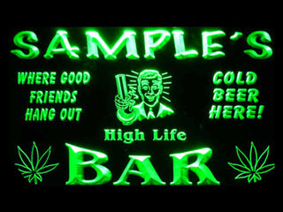 ADVPRO Name Personalized Custom Marijuana High Life Bar Beer Neon Sign st4-tp-tm - Green