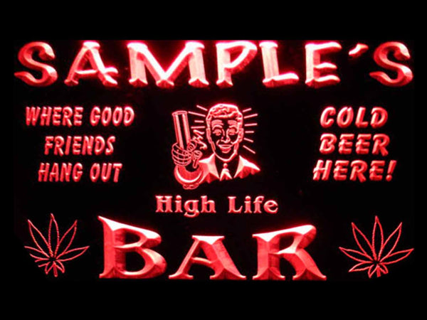 ADVPRO Name Personalized Custom Marijuana High Life Bar Beer Neon Sign st4-tp-tm - Red