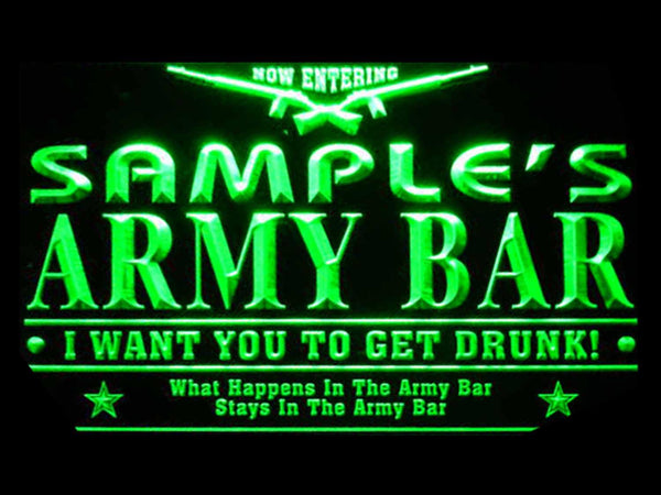 ADVPRO Custom Army Man Cave Neon Sign - Personalized Green LED Bar Sign 24x16 Inches