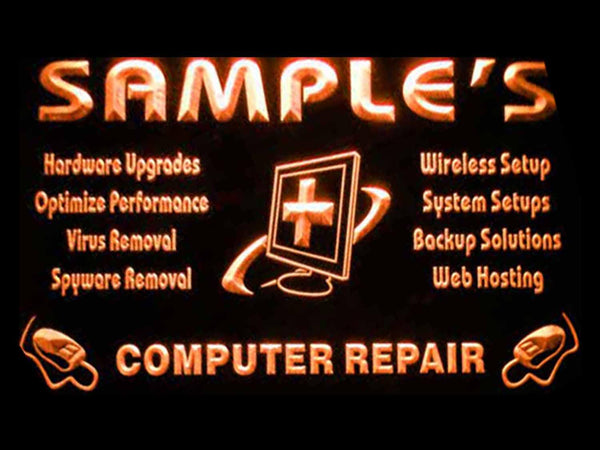 ADVPRO Name Personalized Custom Computer Repairs Shop Display Neon Sign st4-tr-tm - Orange