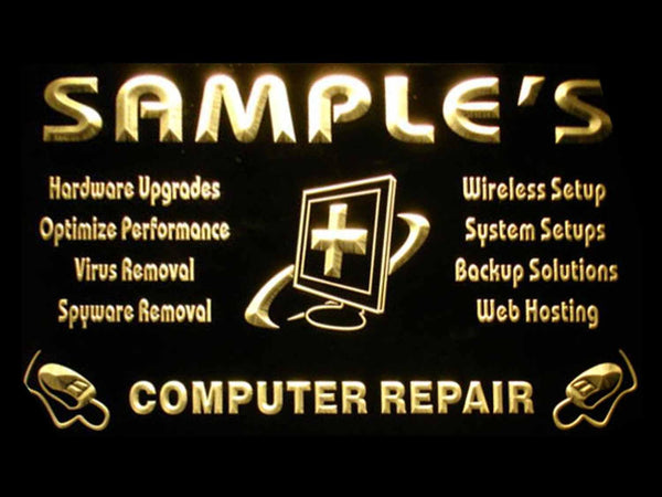ADVPRO Name Personalized Custom Computer Repairs Shop Display Neon Sign st4-tr-tm - Yellow