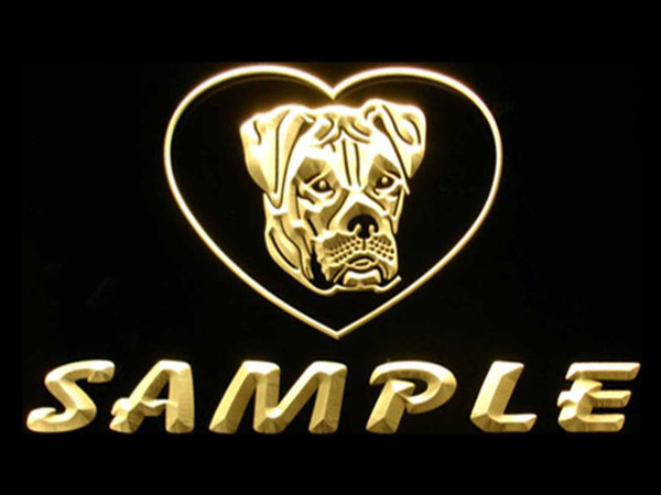 ADVPRO Name Personalized Custom American Bulldog Dog House Home Neon Sign st4-vb-tm - Yellow