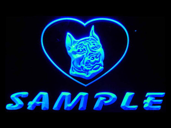 ADVPRO Name Personalized Custom Pit Bull Dog House Home Neon Sign st4-vd-tm - Blue