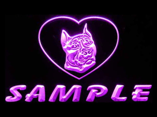 ADVPRO Name Personalized Custom Pit Bull Dog House Home Neon Sign st4-vd-tm - Purple