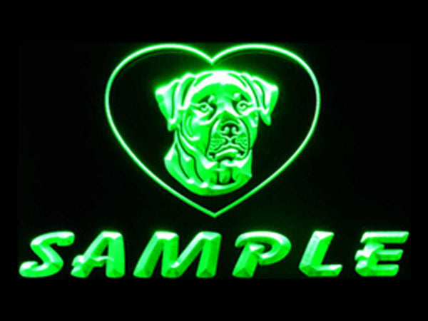 ADVPRO Name Personalized Custom Rottweiler Dog House Home Neon Sign st4-vf-tm - Green