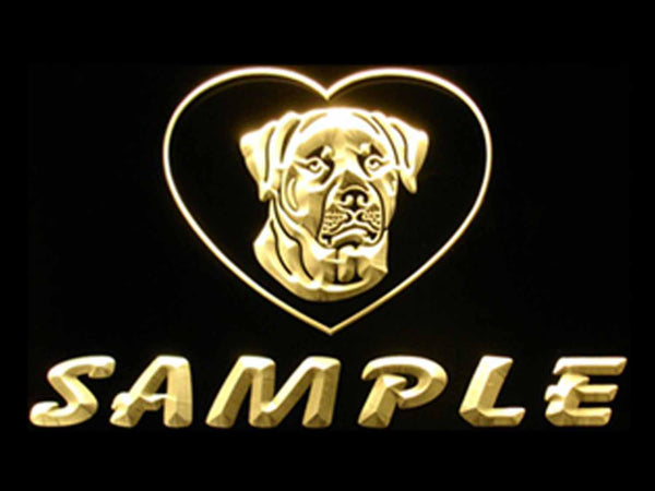 ADVPRO Name Personalized Custom Rottweiler Dog House Home Neon Sign st4-vf-tm - Yellow