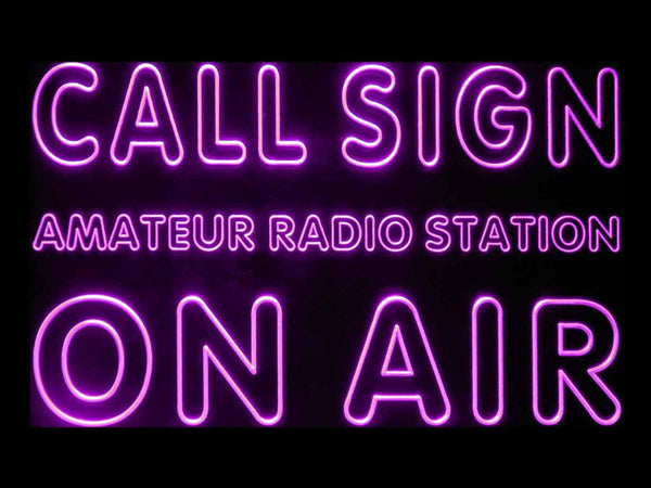 ADVPRO Custom Call Sign On Air Amateur Radio Station Led Neon Sign st4-wa-tm - Purple