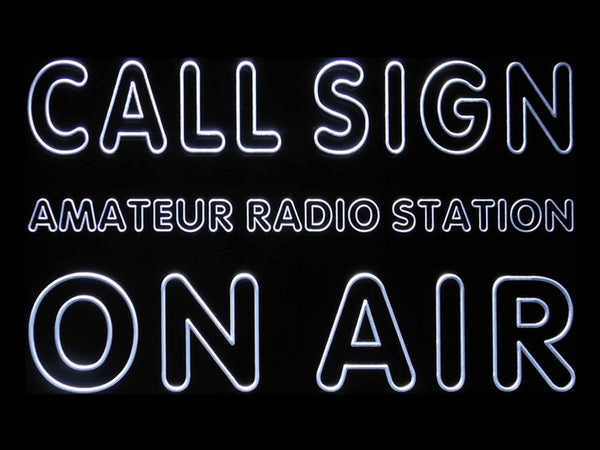 ADVPRO Custom Call Sign On Air Amateur Radio Station Led Neon Sign st4-wa-tm - White