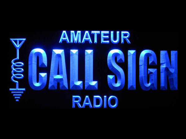 ADVPRO Custom Amateur Radio Your Call Sign Led Neon Sign st4-wb-tm - Blue