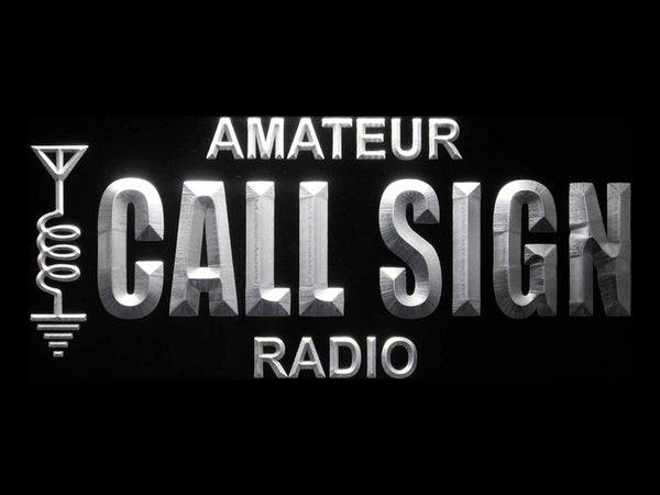 ADVPRO Custom Amateur Radio Your Call Sign Led Neon Sign st4-wb-tm - White