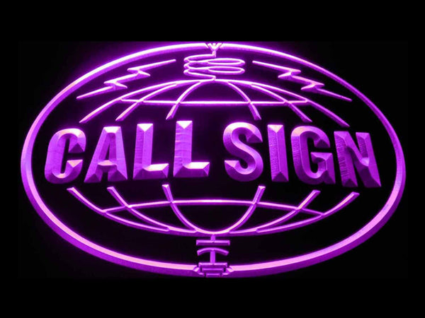 ADVPRO Custom Call Sign World Amateur Radio On Air Neon Sign st4-wc-tm - Purple