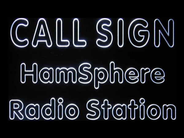 ADVPRO Custom Call Sign Hamsphere Radio Station Led Neon Sign st4-we-tm - White