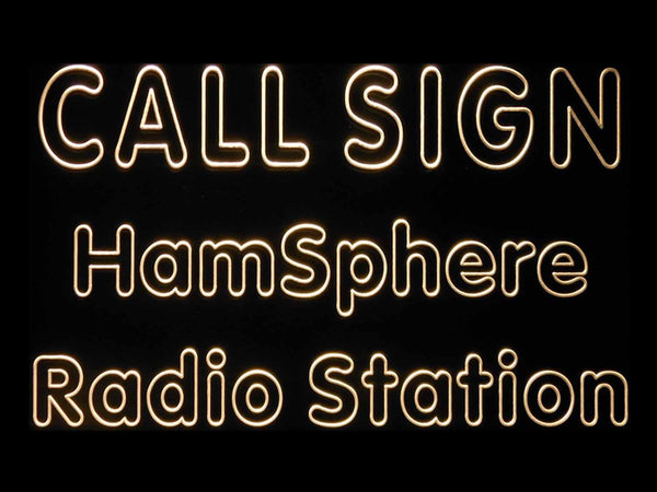 ADVPRO Custom Call Sign Hamsphere Radio Station Led Neon Sign st4-we-tm - Yellow