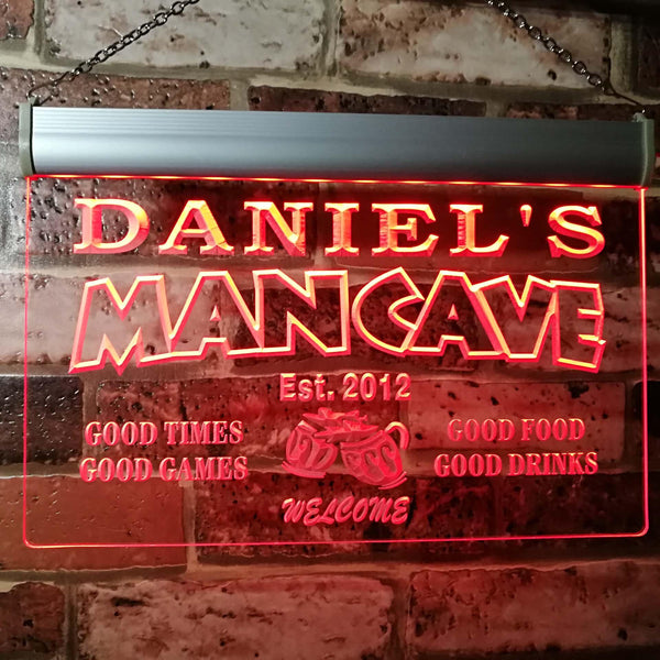 ADVPRO Daniel's Man Cave Bar Custom Personalized Name & Date Neon Sign st4-x0012-tm - Red