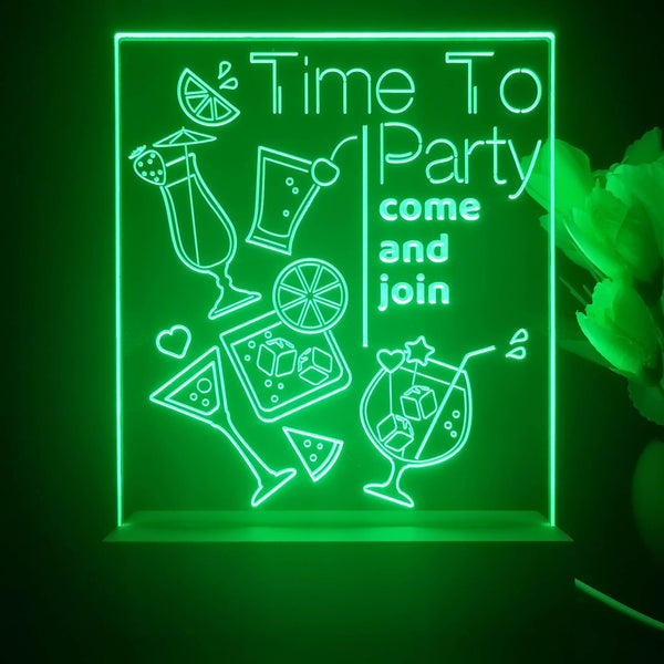 ADVPRO Time to party come and join Tabletop LED neon sign st5-j5001 - Green