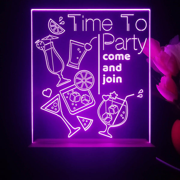 ADVPRO Time to party come and join Tabletop LED neon sign st5-j5001 - Purple