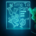 ADVPRO Time to party come and join Tabletop LED neon sign st5-j5001 - Sky Blue