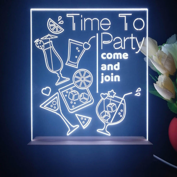 ADVPRO Time to party come and join Tabletop LED neon sign st5-j5001 - White