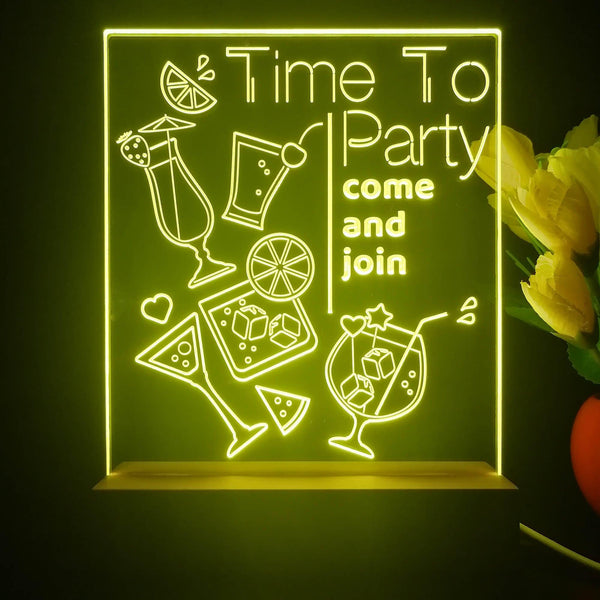 ADVPRO Time to party come and join Tabletop LED neon sign st5-j5001 - Yellow