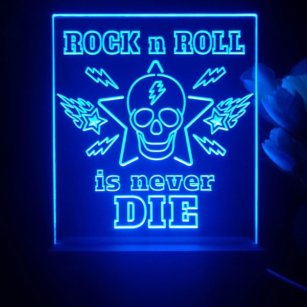 ADVPRO Rock N Roll is never die02 Tabletop LED neon sign st5-j5005 - Blue