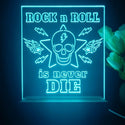ADVPRO Rock N Roll is never die02 Tabletop LED neon sign st5-j5005 - Sky Blue